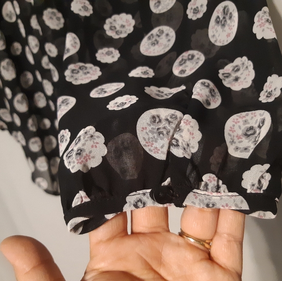 Lauren Conrad | Black Button down sheer blouse - Picture 5 of 9